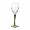 Home supplies Swirl Optics White Wine glass with Green stem and foot 255ml