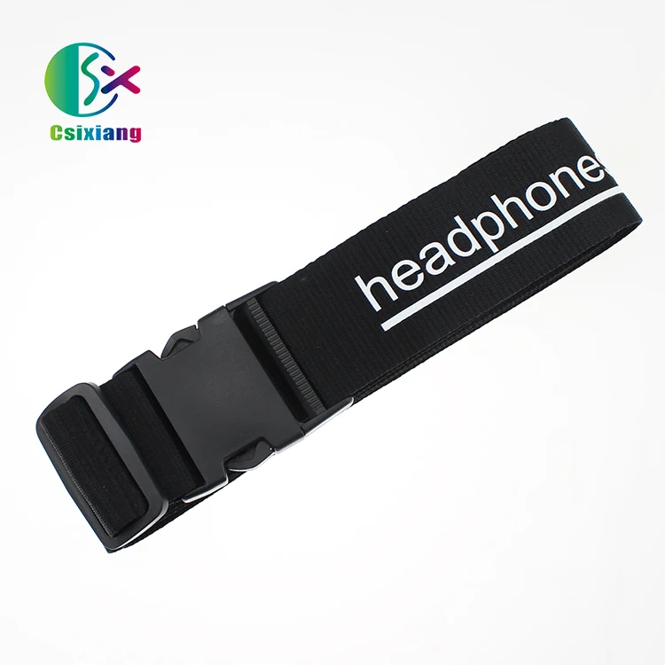 

Wholesale Good-looking New Design Black Beautiful Polyester Luggage Packing Strap With Plastic Buckle, Pantone color