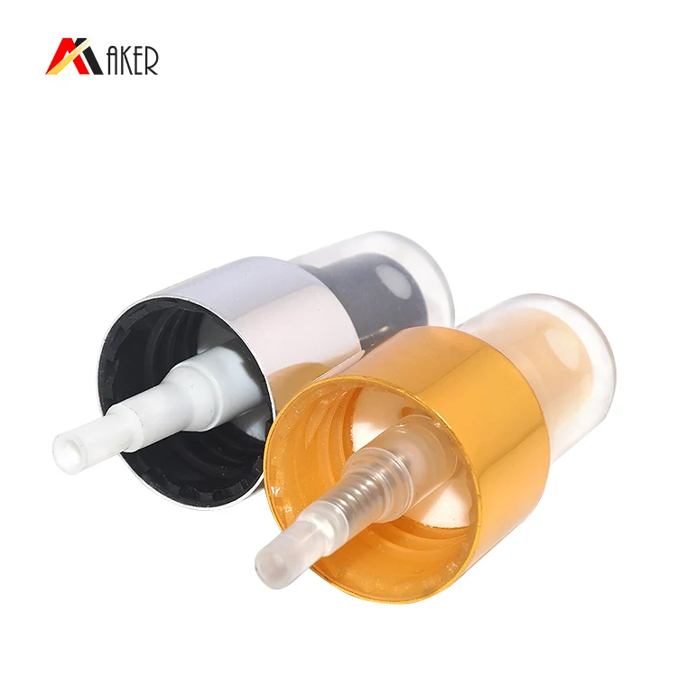 Suppliers Aluminum Fine Mist Sprayer 20/410 Gold White  Pump For Plastic Bottle