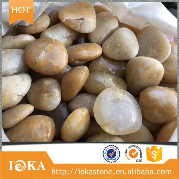 sale nature yellow pebble and cobble wash stone for garden and