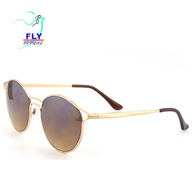 

High quality cat eyes sunglasses with stainless steel frames polarized lens designer's eyeglasses, Gold