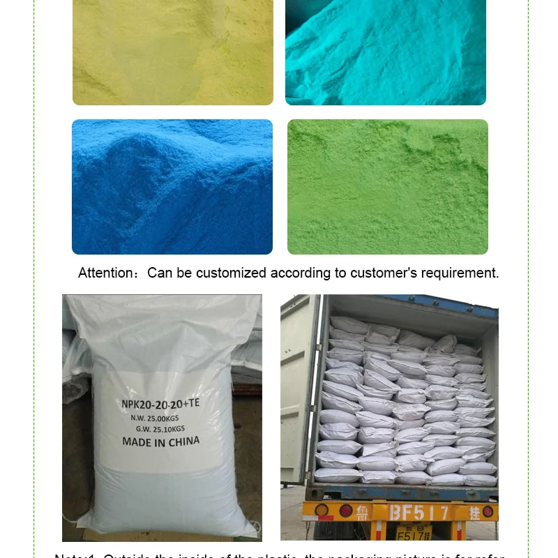 Quick release type and organic fertilizer classificate NPK 20-20-20 compound fertilizer