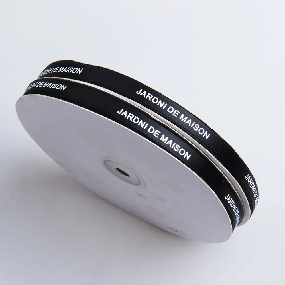 

15mm black polyester satin ribbon wholesale,custom printed tape, Black;196 colors to choose