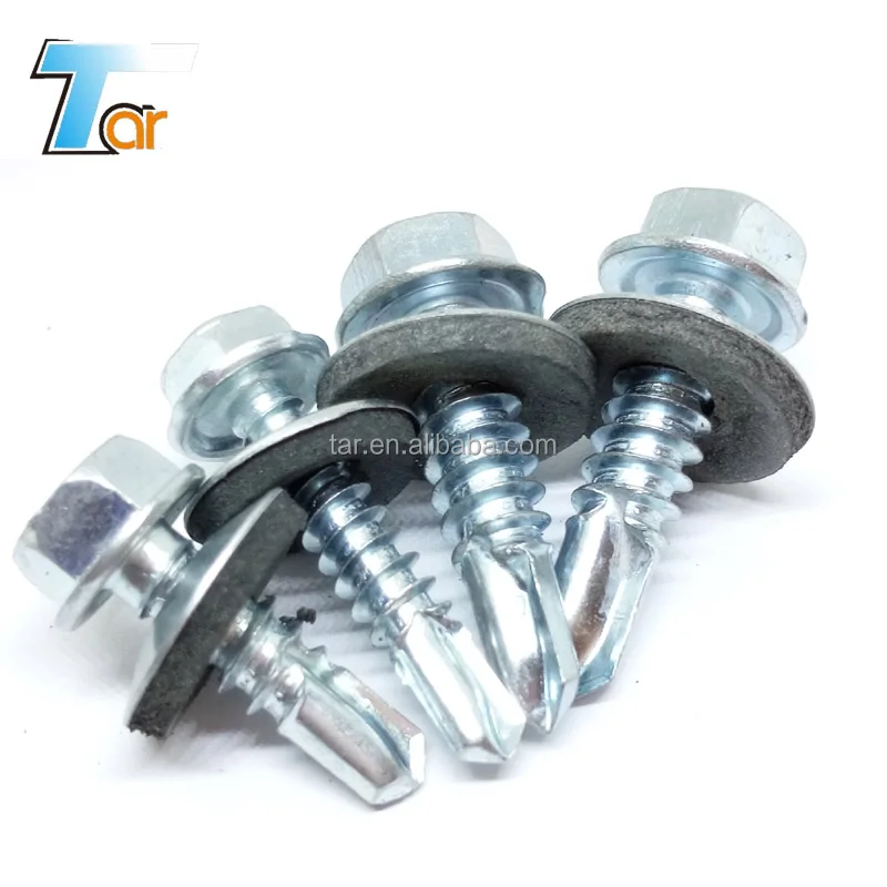
hex flange head washer head self drilling screw / with epdm or pvc washer 