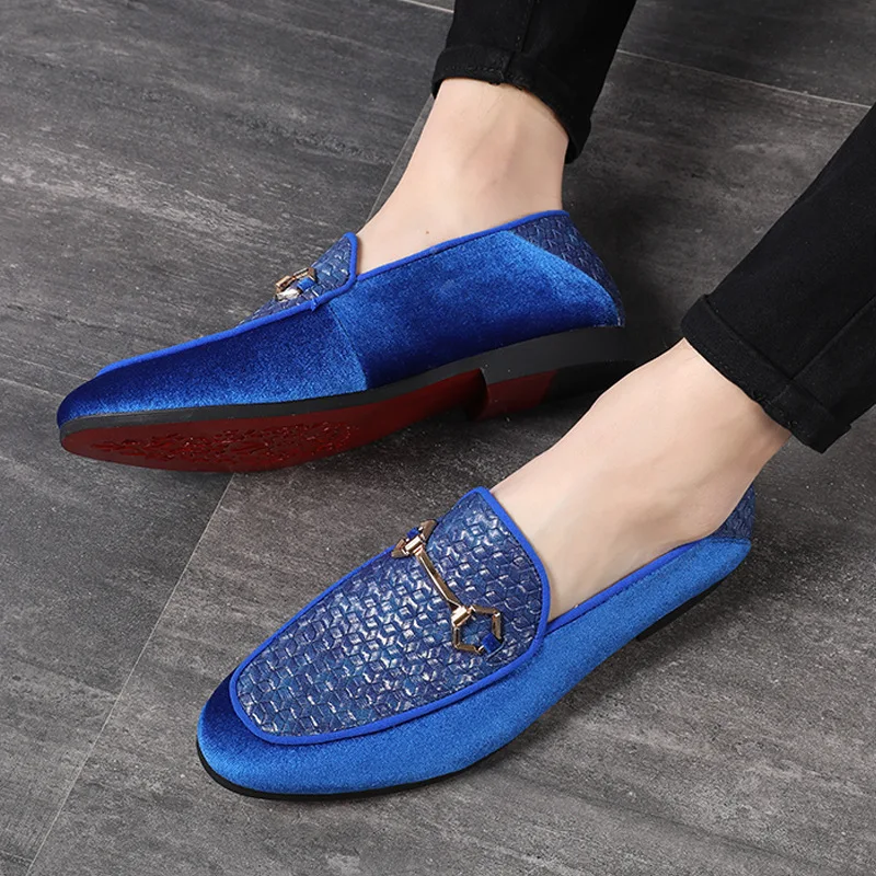

Classic shoes loafers party shoes men wedding office shoes, Black & blue
