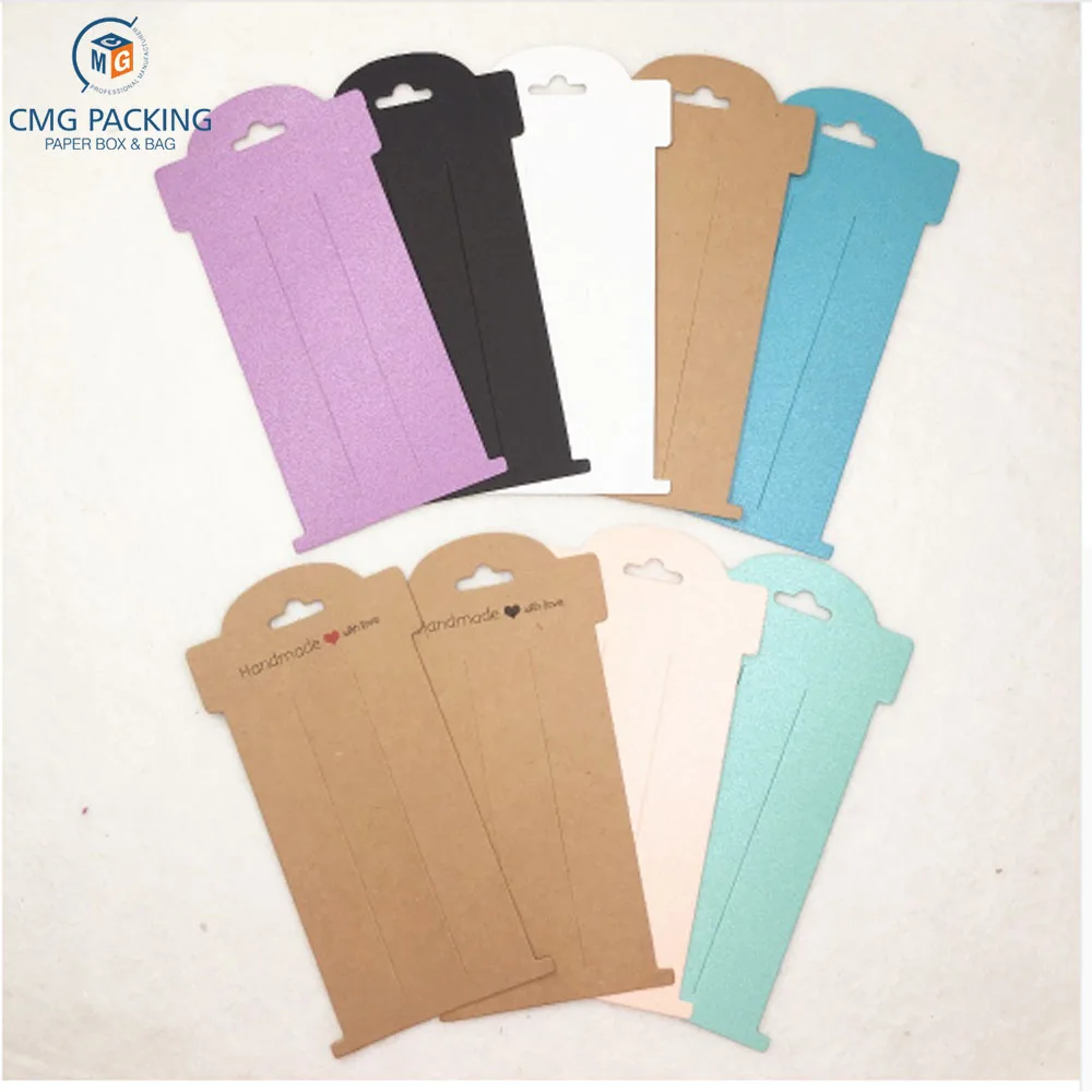 Custom Kraft Paper Woven Hair Clip Hair Claws Packaging Cards Multi Color Hairpin/accessory
