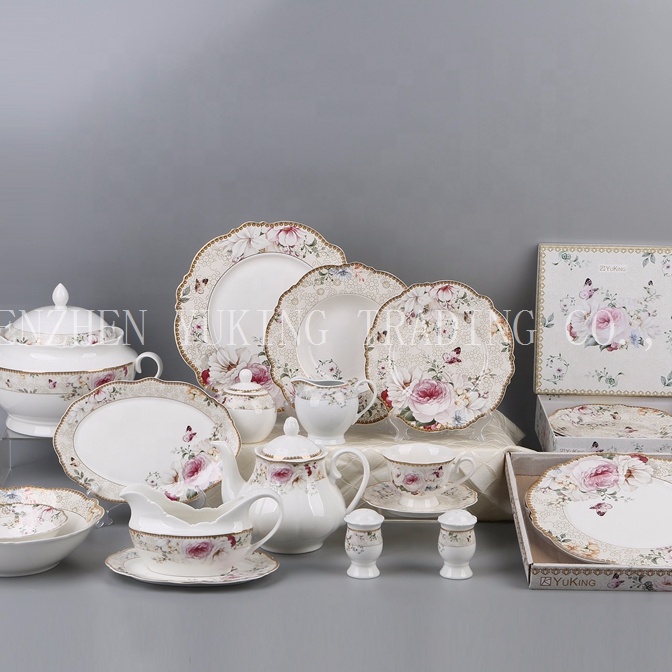 

Hot sale New bone china dinner set, Customized color