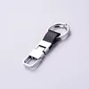 Man wait hanger leather metal key ring laser logo keychain promotional gift
