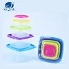 Plastic Square Crisper Food Container 5pcs Canister sets