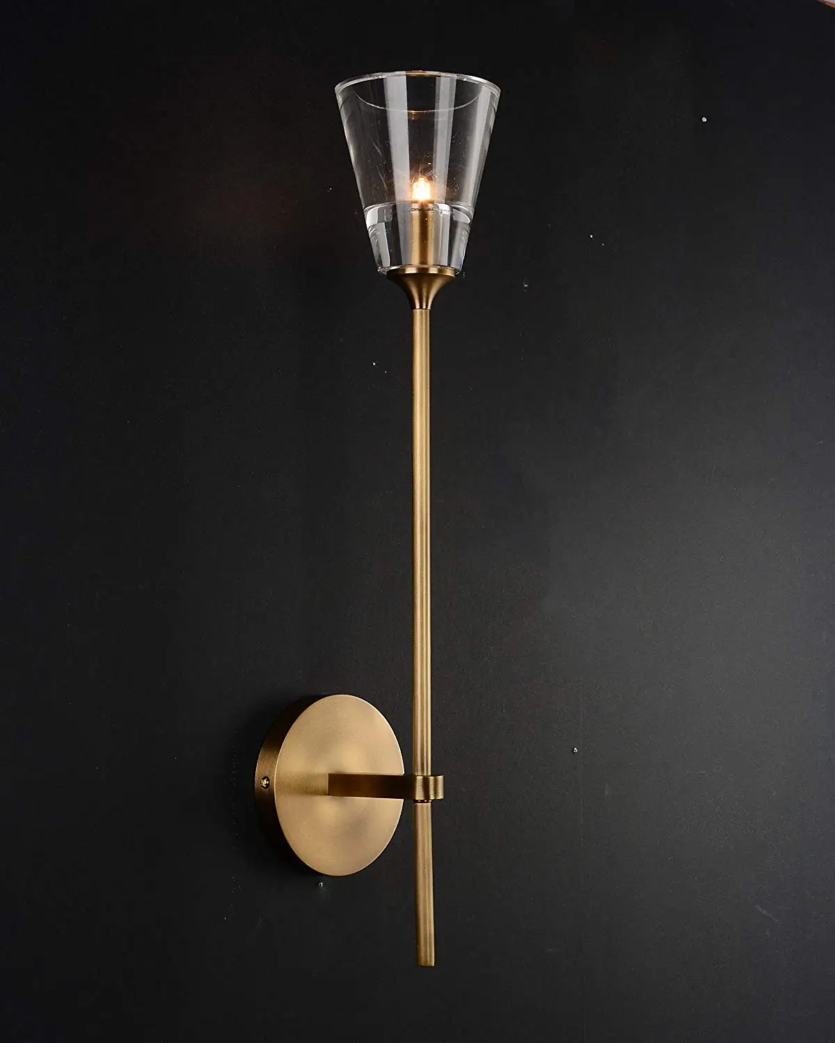 MEEROSEE Unique Design Decorative Wall Sconce Lighting Long Iron Lamp Holder Wall Bracket Light for Aisle Corridor Porch MD86715