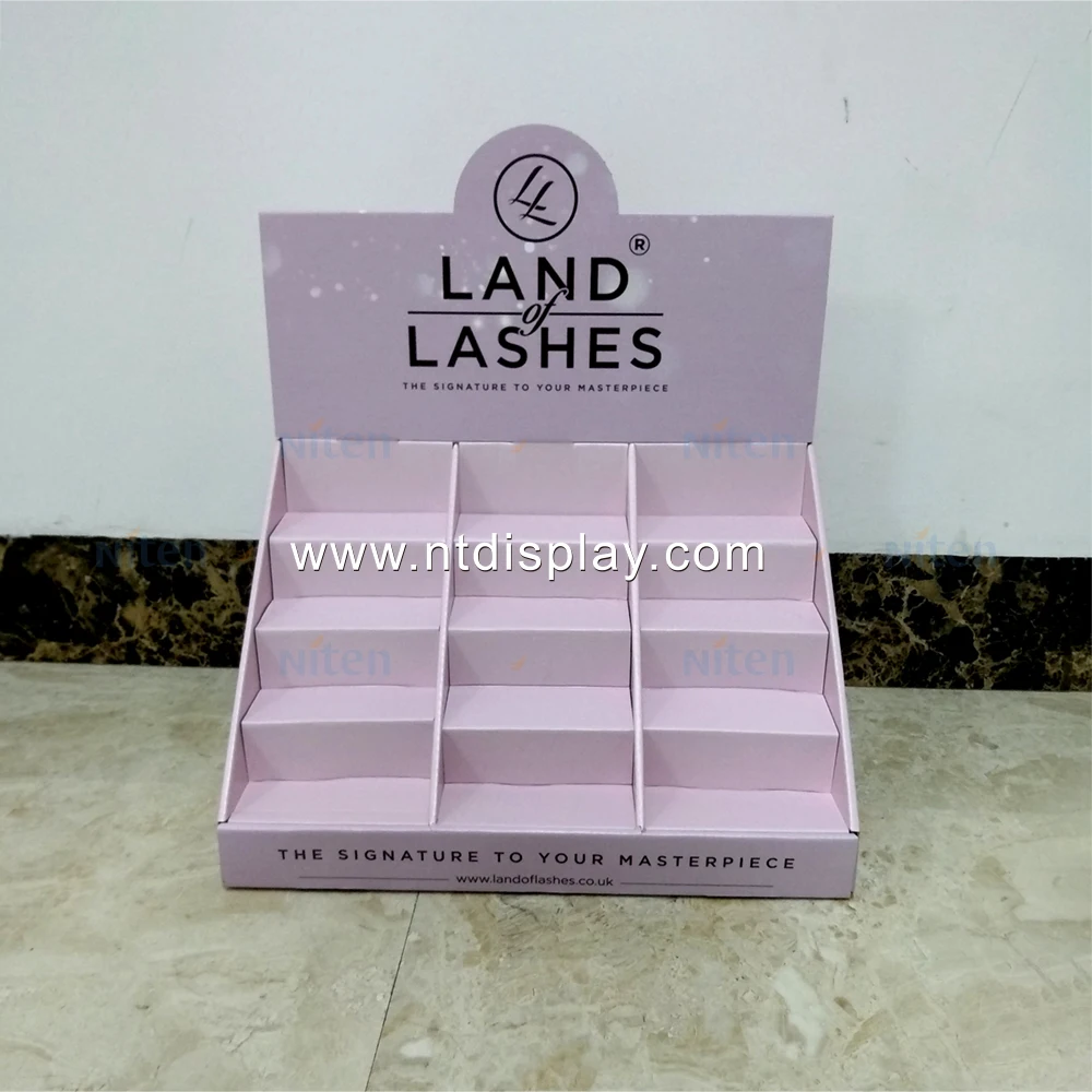 Pdq Cardboard Counter Top Display For Eyelash Contact Lenses Display