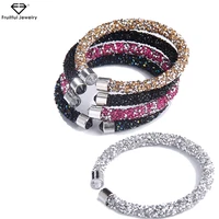 

Exquisite Crystal Cuff Bracelet Brand Open Bangles Pulseira Feminina For Women Bijoux New Fashion Jewelry Gift Bangles shinny
