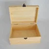 Handmade Plain Paulownia Wooden Box with Hinged Lid and Clasp