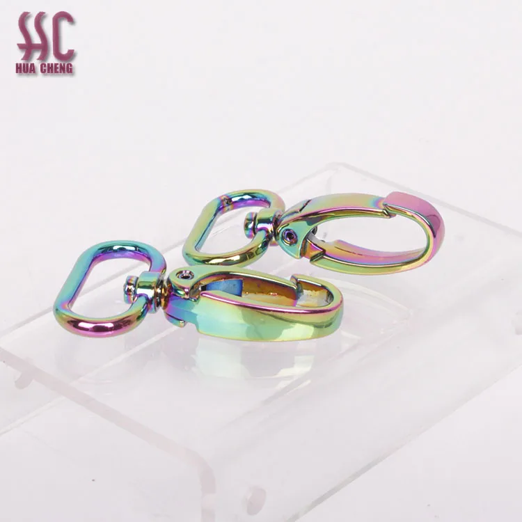 

25mm metal bag hook,shining rainbow finished snap hook, ,rainbow color ,gold,white,black, other color is available.