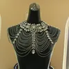 women elegant bridal silver wedding chandelier crystal beaded necklace chain