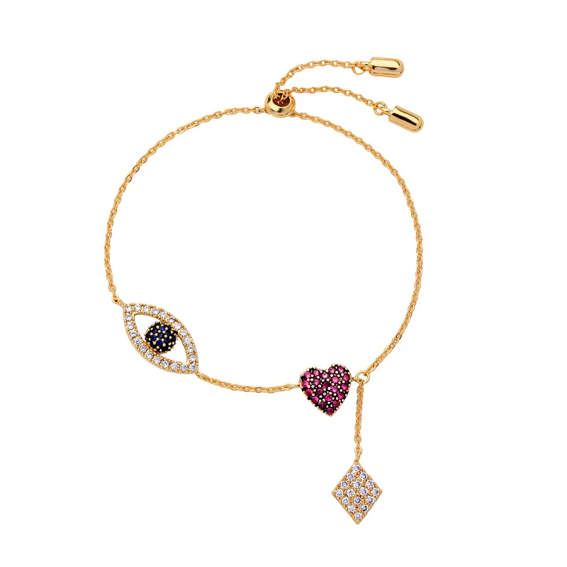 

ms001 Gold Plated Eye Plated Eye Copper Charm Chains Bracelets Wholesale