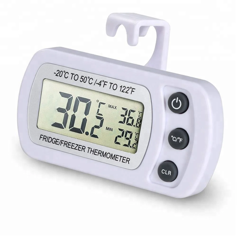 

Min Max Thermometer Fridge Freezer Thermometer Digital refrigerator Thermometer, Black;white