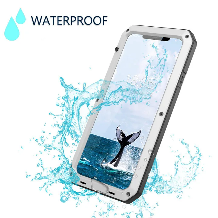 

Armor Aluminum Metal Cover Snowproof Shockproof Dirtproof IP68 Waterproof Mobile Phone Case For iPhone XS XR Max X 8