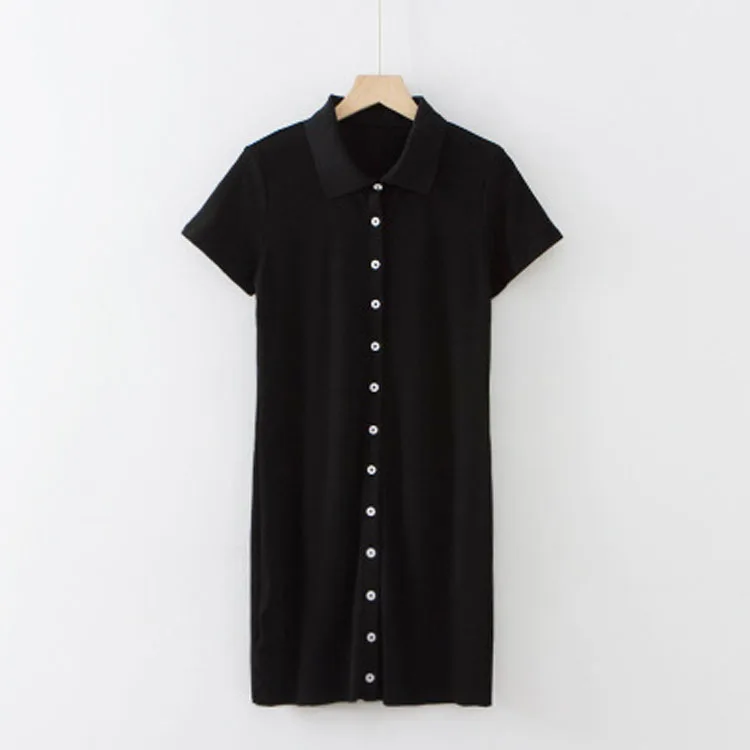 

2019 summer new style knitting polo dress women clothes, As photos