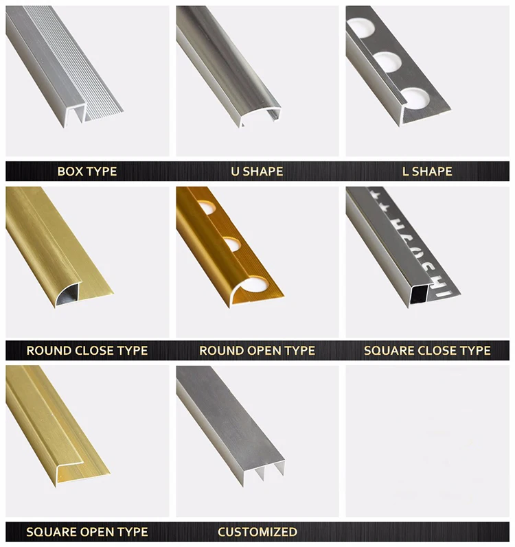 Foshane Factory 6mm Plastic Inside Schluter Metal Trim Tiles,Edging