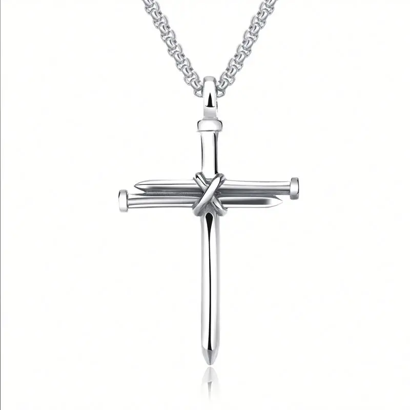 Mens Baseball Bat Cross Necklace Flash 