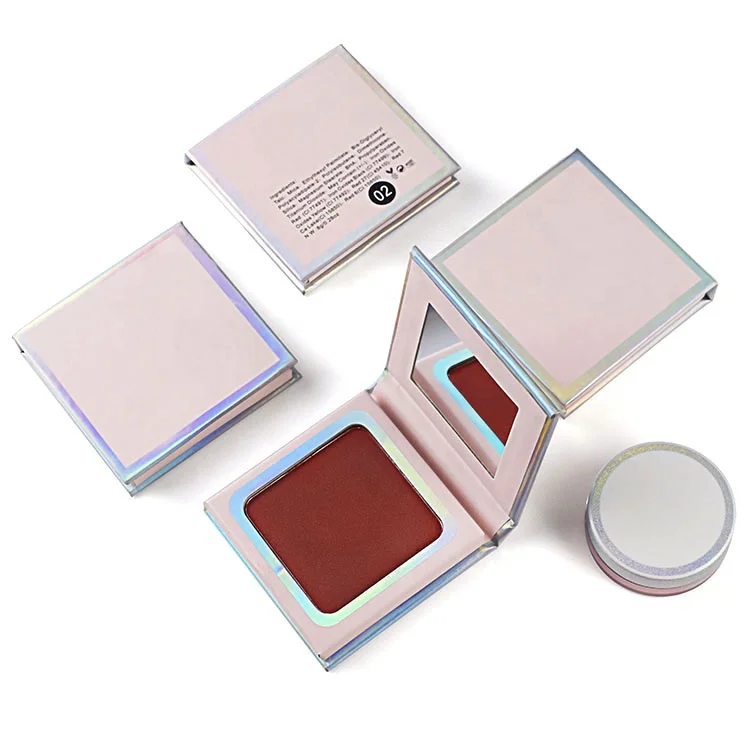 

New 2019 trending product private label mini single cardboard square powder blush palette, Custom