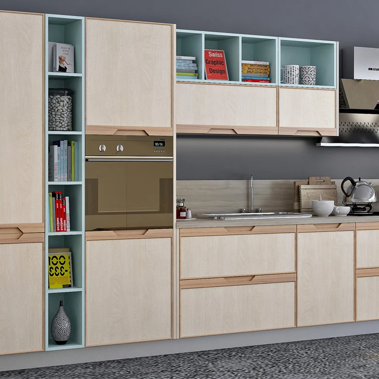 2019 modern simple style grey melamine kitchen cabinet