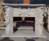 Carving cultured stone cherubs angel fireplace mantel