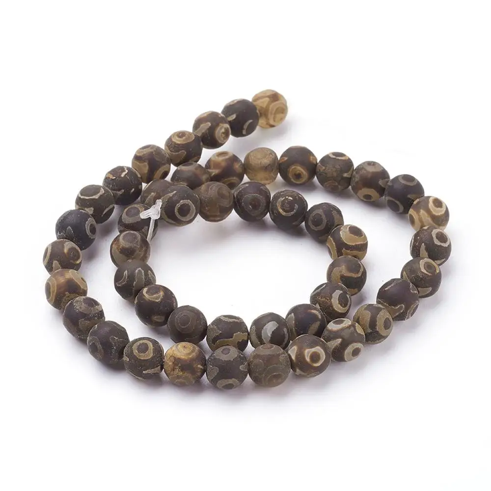 

PandaHall Dyed Round Mixed Color Natural Agate Beads Strands With Hole 1mm