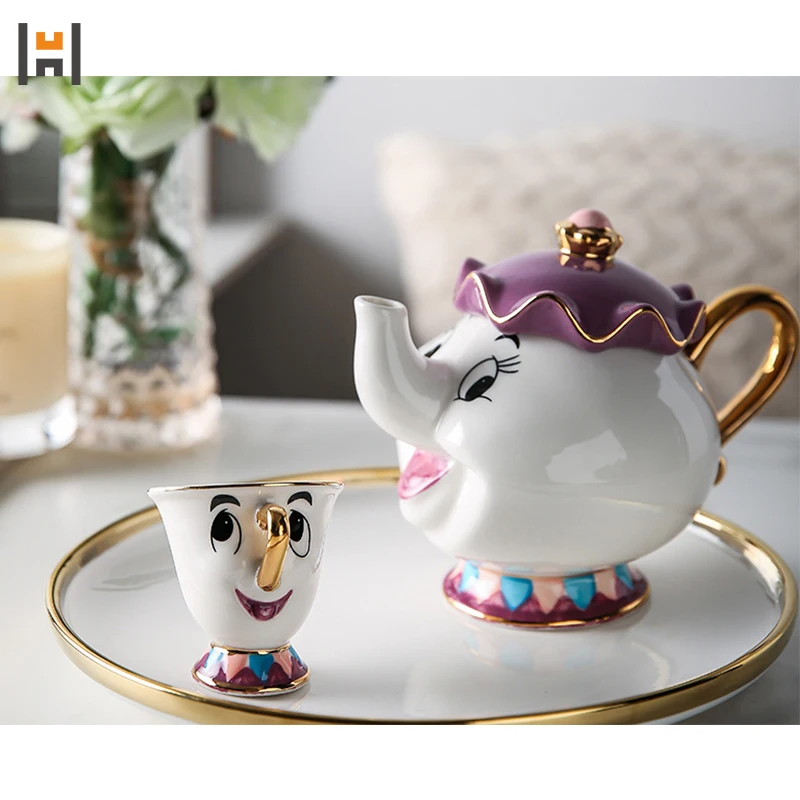 

Ceramic Elephant Shape Coffee Tea Set Porcelain Afternoon Tea Pot and Tea Cup Set, White