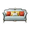 Solid Wood Carved Design Classic European Leather Sofa Set high-end chinese supplier american style sofas Neoclassic