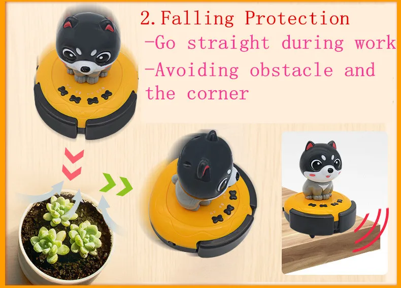 2019 New Mini Battery Induction Vacuum Cleaner Kids Robot Cleaning