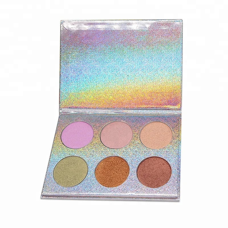 

2019 high quality cosmetics private label no logo 6 colors highlighter makeup