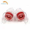 Noise blocking studying LSR ear tunnel plugs for flight with plastic bottle