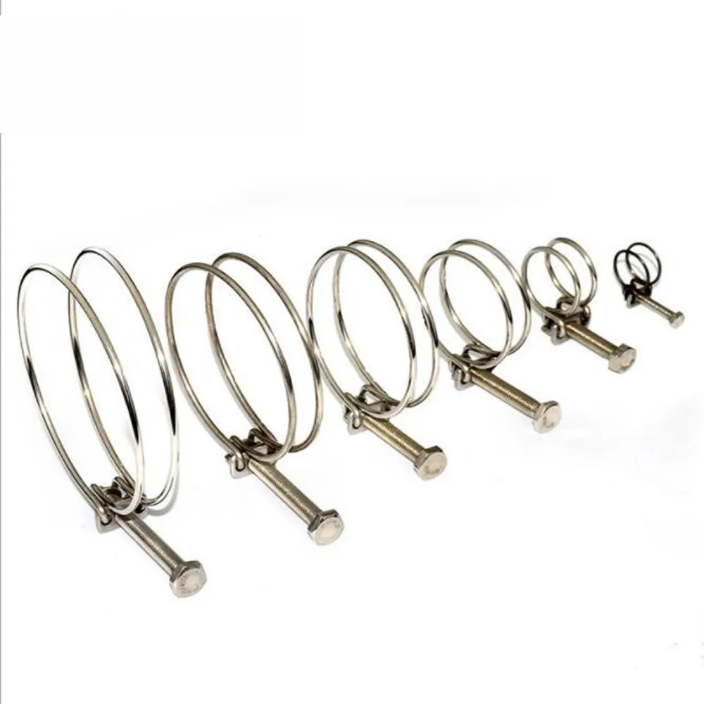 Heavy Duty Double Wire Hose Clamps Stainless Steel Plumbing Adjustable