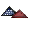 Wholesale triangle shaped high quality custom handmade wooden flag display box