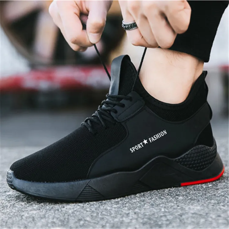 

New design wholesale spring and autumn casual tennis sports shoes sneakers for men, Black