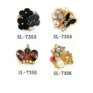 Shiny 3d nail art decoration with big crystal nail art charm alloy metal rhinestones nail art supplies