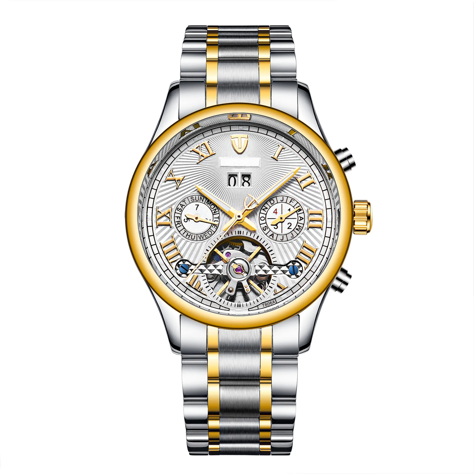 OEM mens watches in wristwatches automatic mechanical watch fashion multifunction men watches reloj waterproof