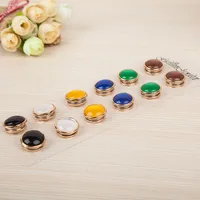 

New Premium Hijab Scarf Pin Brooches Gold Plated Jade Natural Stone Magnetic Brooch