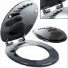 18" STEPSTONE NOVELTY TOILET BATHROOM SEAT MDF W/CHROME HINGES 3 SIDED