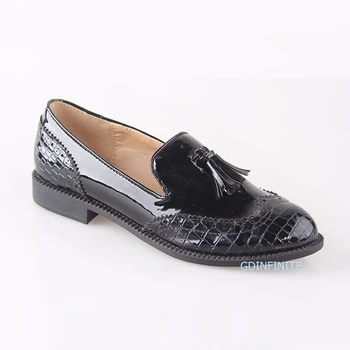 Wholesale Elegant Oxford Shoes Ladies Tassel Pu Leather Flats