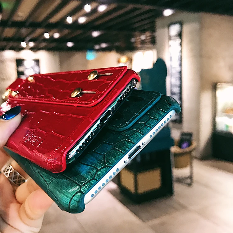 Luxury Ladies Wrist Strap Leather Mobile Back Cover For Iphone Xr
