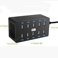 

Power supplying usb wall chargers 5V 12A travel charger for cell phone Multi USB Charger 10 port 5v 12a charging station