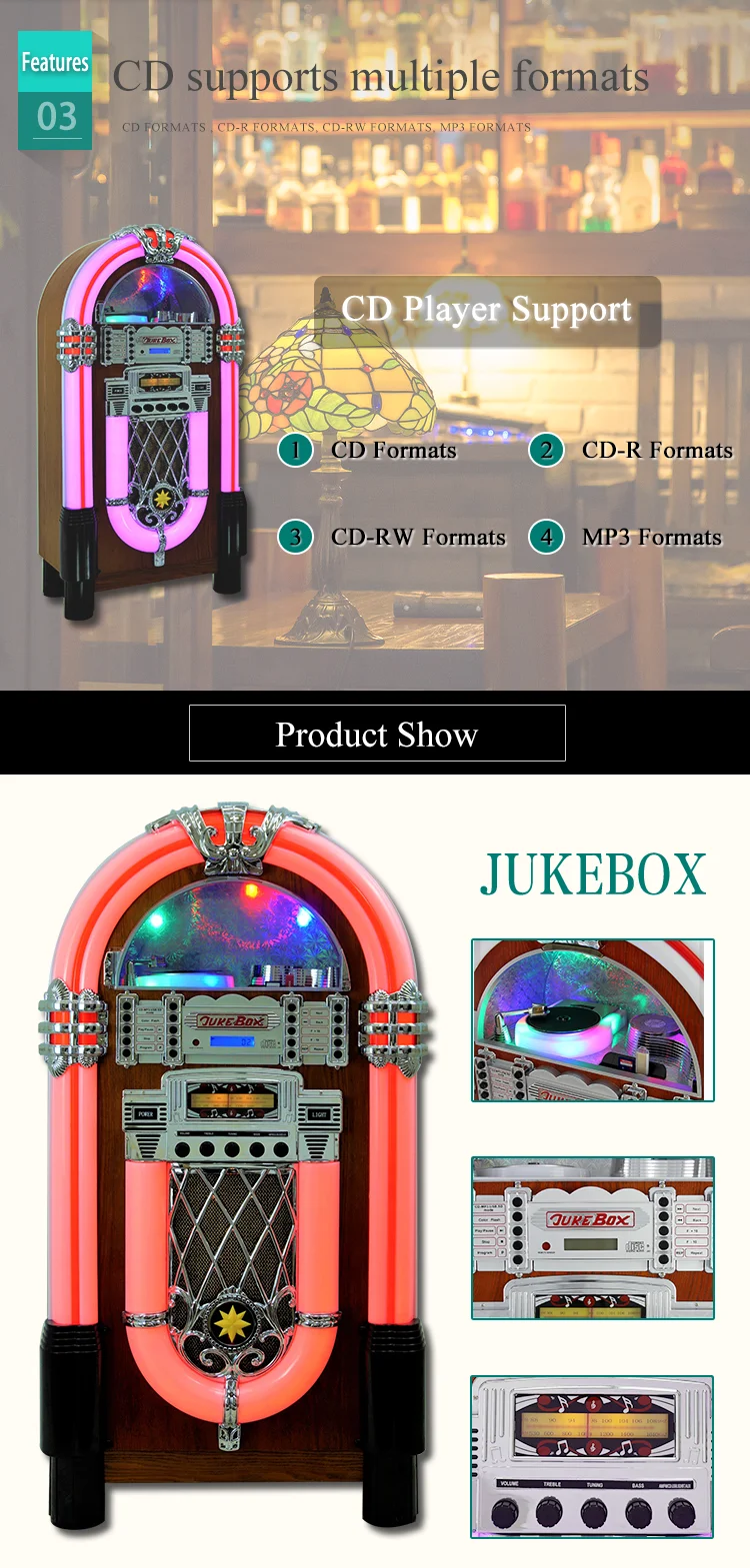 Home Audio Wurlitzer Jukebox Retro Standing Digital Cd Bt Jukebox Buy