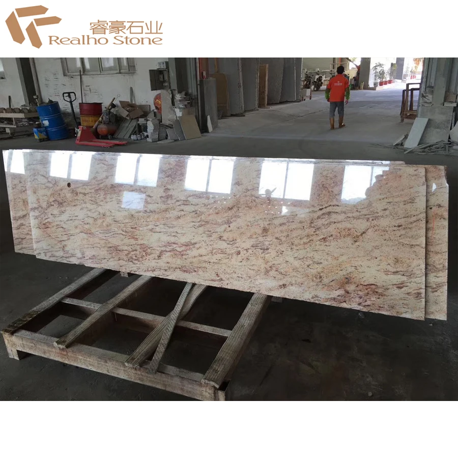 Indian Kashmir Ivory Rosy Pink Granite For Floor Tile Kitchen