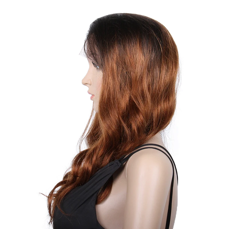 

premier cambodian remy hair ombre color real hair full lace wigs, Ombre brown color