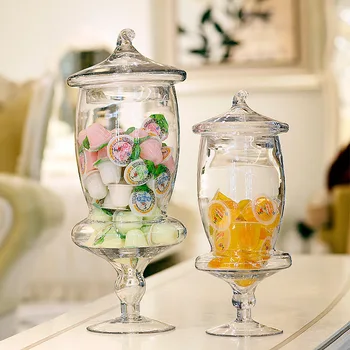 Goblet Decorative Glass Candy Jars With Lid Buy Candy Jars