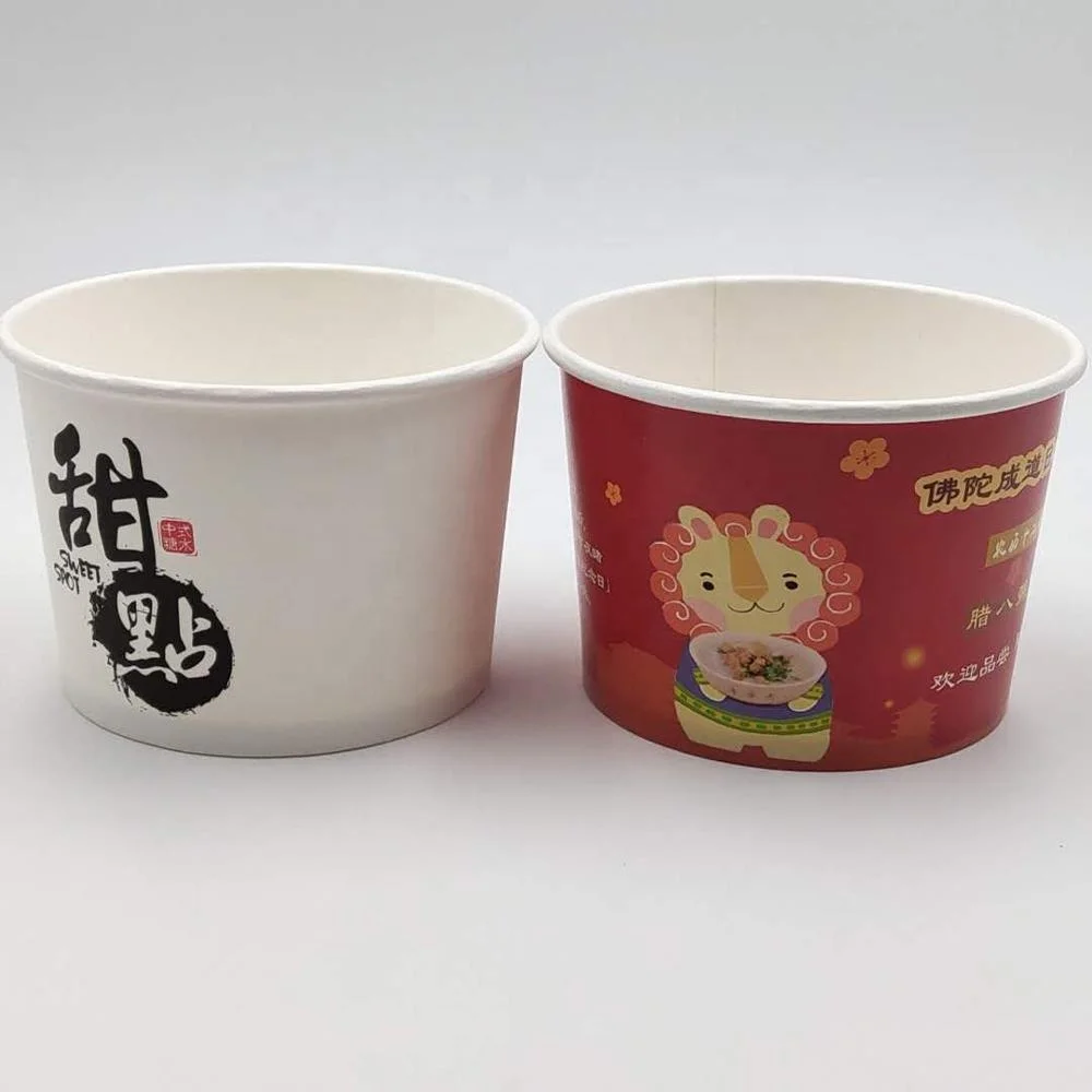 
16oz biodegradable disposable printable ice cream paper bowl box container 
