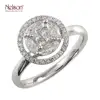 High Quality Gorgeous Anniversary 18K White Gold 18K Yellow Gold 18K Rose Gold Illusion Party Ring For Girl
